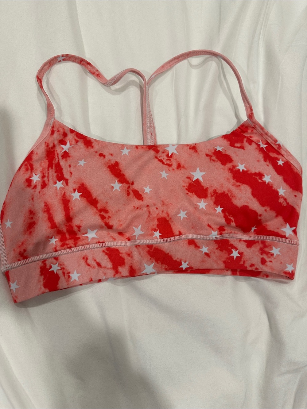 NWOT Pink star sports bra size large